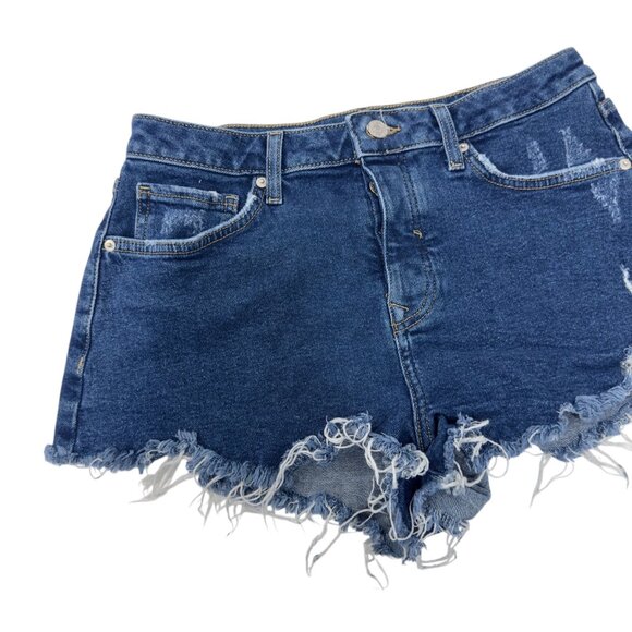Forever 21 Premium Womens Distressed Denim High-Waisted Short Short  Size 28 - Picture 12 of 14